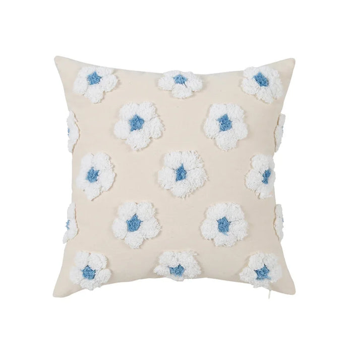 Daisy Tufted Cushion Cover Embroidery Flora Cushion Cover Home Decor Yellow Blue Flowers Pillowcase 50x30cm/45x45cm