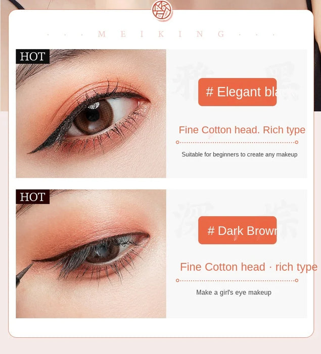 zq Eyeliner Durable Waterproof and Sweatproof Not Smudge Big-Eye Calm Makeup Beginner Soft Head Eyeliner Makeup Female