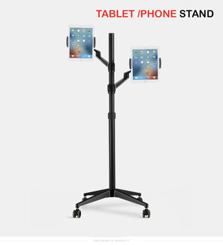 UP-9D Multifunction laptop Floor Stand for Tablet PC/Smartphone Holder Height/Angle Adjustable floor moving tray brake