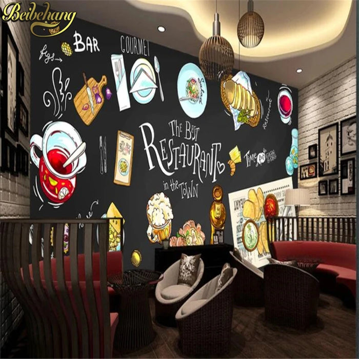 Custom photo 3D wallpaper mural beer Gourmet restaurant decoration background Roulade bread Store construction wall paper roll