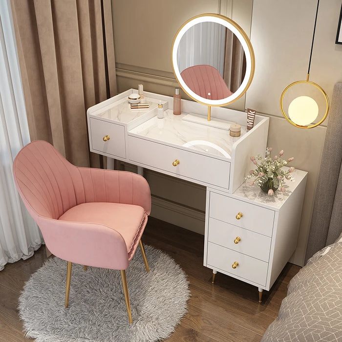 TT Nordic Light Luxury Dressing Table Bedroom Modern Minimalist Makeup Table Women's Ins Style Small Apartment Storage Cabinet