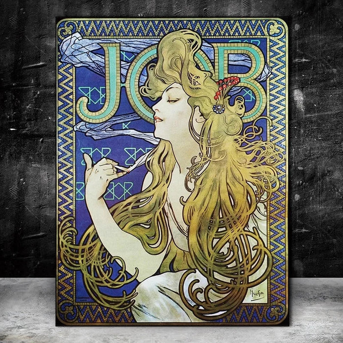 Job Cigarettes by Alphonse Mucha Canvas Art Posters And Prints Art Nouveau Canvas Paintings on the Wall Art Pictures Home Decor