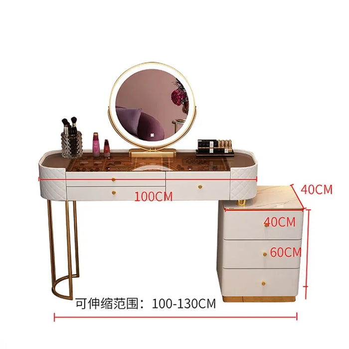 Nordic Makeup Vanity Table with Mirror Dressing Table Dressers for Bedroom Dresser Light Luxury Vanity Desk Bedroom Furniture