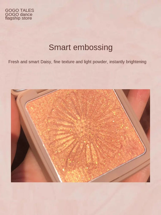 zq Little Daisy Highlight Contour Compact Glitter Face Brightening Natural Three-Dimensional Fairy Ginger