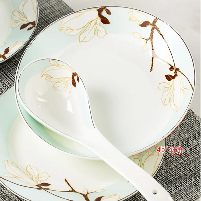 60 Heads Jingdezhen Ceramic Dinnerware Set Kitchen Tableware Dinner Dish Ceramic Plates and Dishes Bowls  combination dishes