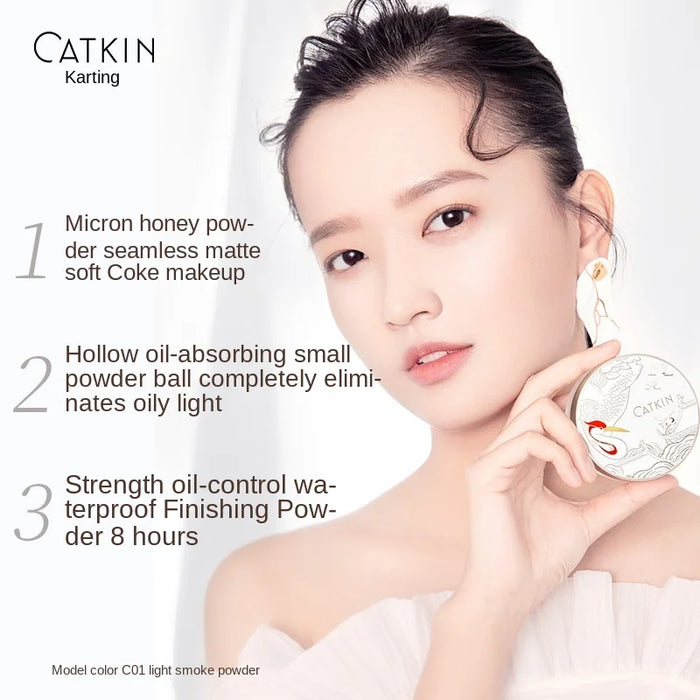 TT Catkin Floating Dream Purple Snow Ginseng Flying Cream Powder Face Powder Finishing Powder Long Lasting OilControl Waterproof