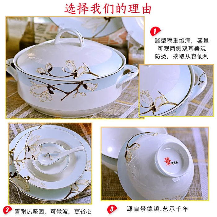 Chinese Mini fresh Jingdezhen bone china tableware bowls  combination ceramics