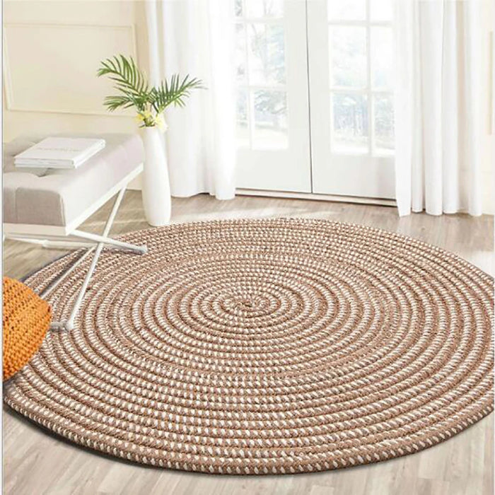 Circle Area Rug for Kid's Bedroom Thicken Hand Woven Round Rug Soft Cozy Non-slip Washable Carpet Durable Absorbent  Living Room