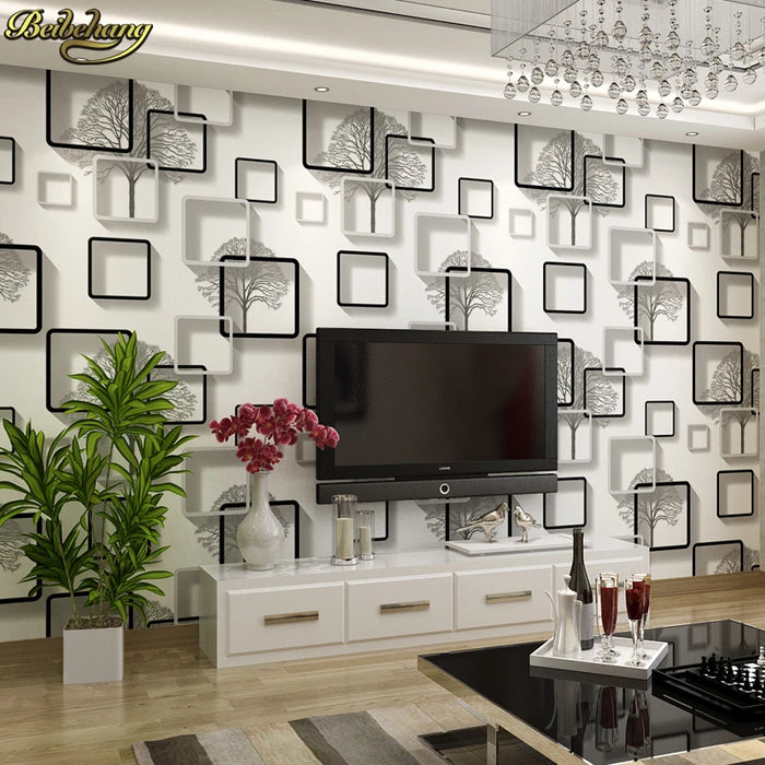 beibehang wallpaper Personality simple stereoscopic 3d wallpaper background wallpaper the living room TV pvc papel de parede