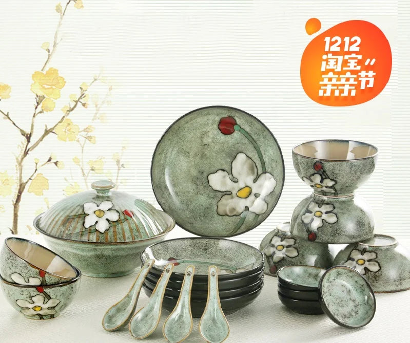 guci  20 Korean tableware set dishes Chinese ceramic bowls  underglaze color home