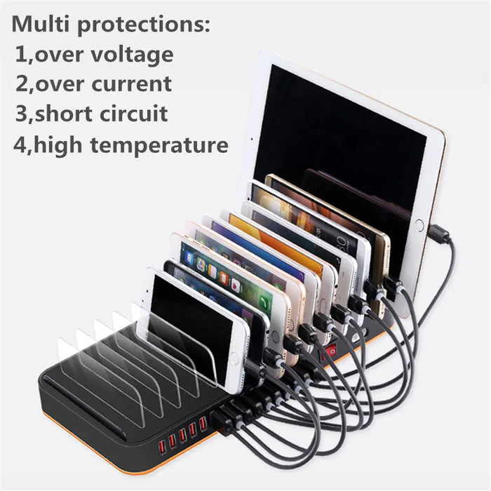 Go2linK 15 Ports Charger Station Dock with Holder 100W 5V 3.5A Max USB Charging for Smart Phone