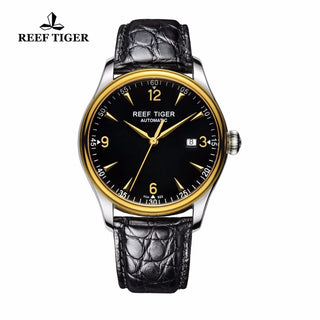 New Reef Tiger/RT Watches Business Watches Mens Luxury Brand Automatic Date Watch Genuine Alligator Leather Watches RGA823