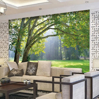 Custom 3D Photo Wallpaper 3D Stereoscopic Green Trees Forest Scenery Papel Tapiz Living Room Sofa TV Background Wall Decor Mural