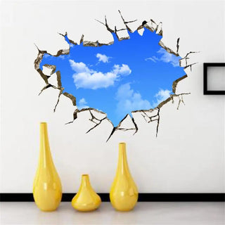 3D Blue Sky White Clouds Wall Sticker For Kids Baby Room Ceiling Roof Art Mural Home Decor Self-adhesive Floor Wall Decor Poster