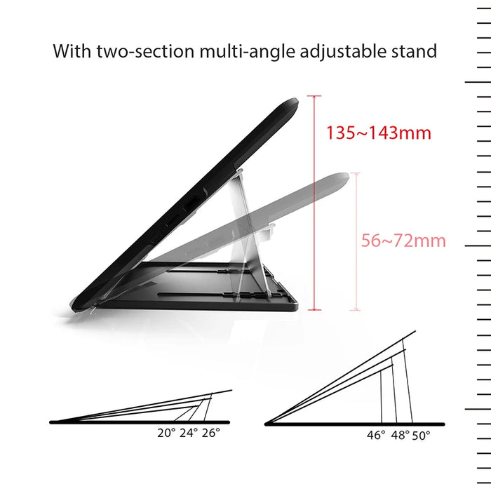 Huion ST200 Adjustable Monitor Stand for 10-15.6 Inch Tablets Portable Metal Multi-angle Support Laptop Pen Display Light Pad