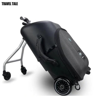 TRAVE TALE 19"20" Kids Sit Luggage Scooter  Carry On Travel Suitcase Lazy Trolley Case