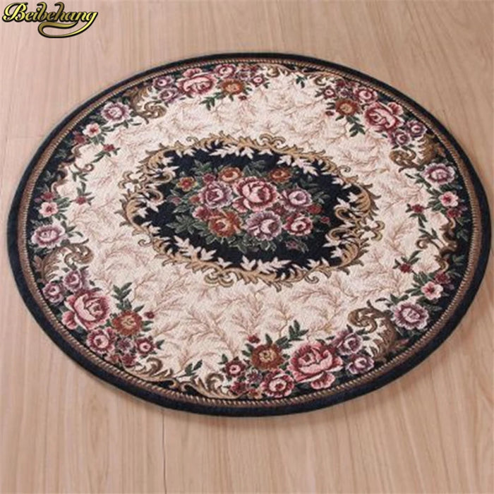 beibehang European Jacquard Carpet Coffee Table Mats Door Round Anti-slip Mats Living Room Dornier Carpet Home Decoration