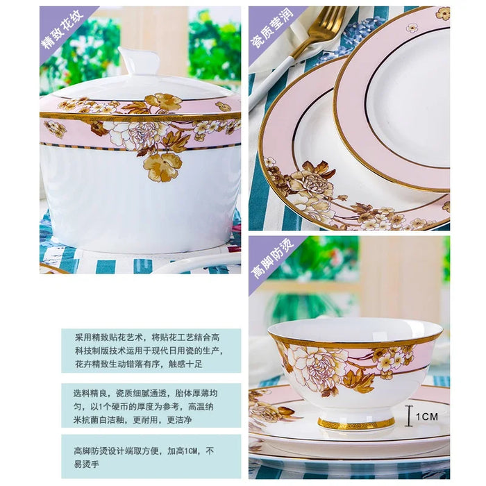 Jingdezhen ceramic bone porcelain tableware sets gift dishes  spoons porcelain bowls bowls