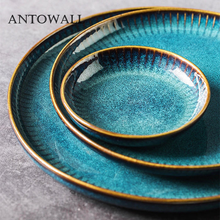 ANTOWALL European Household ceramic tableware set good looking dish plate bowl  star light series Chinese dishware set