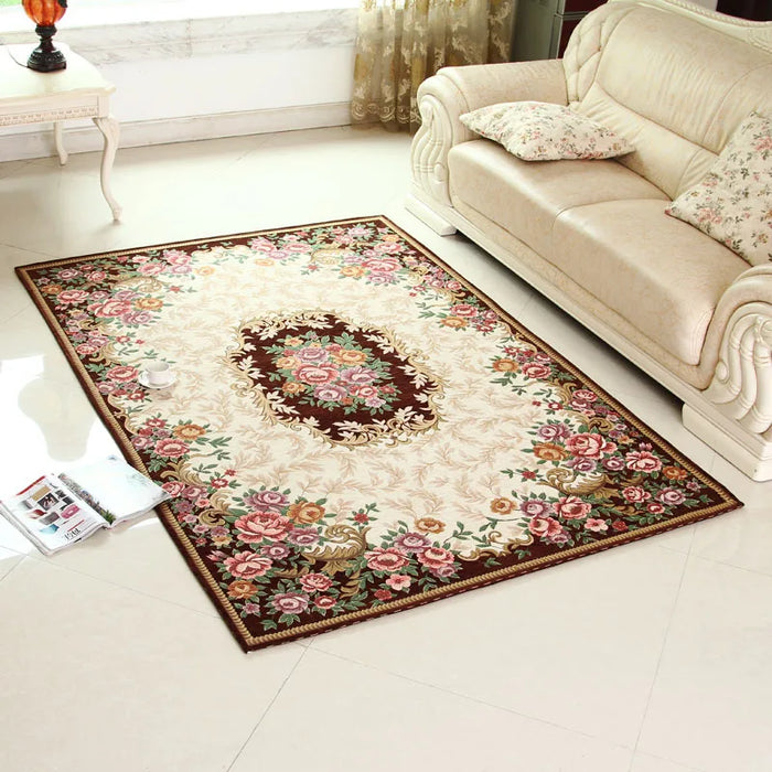 beibehang High-end luxury European jacquard carpet rural wind bedroom carpet floor mat door mat tapis de cuisine Home Decoration