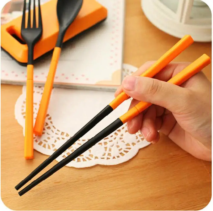 Free Shipping 3pcs/set Portable Tableware Sets With Folding Combination Bento Tableware Kitchen Tools SN1306