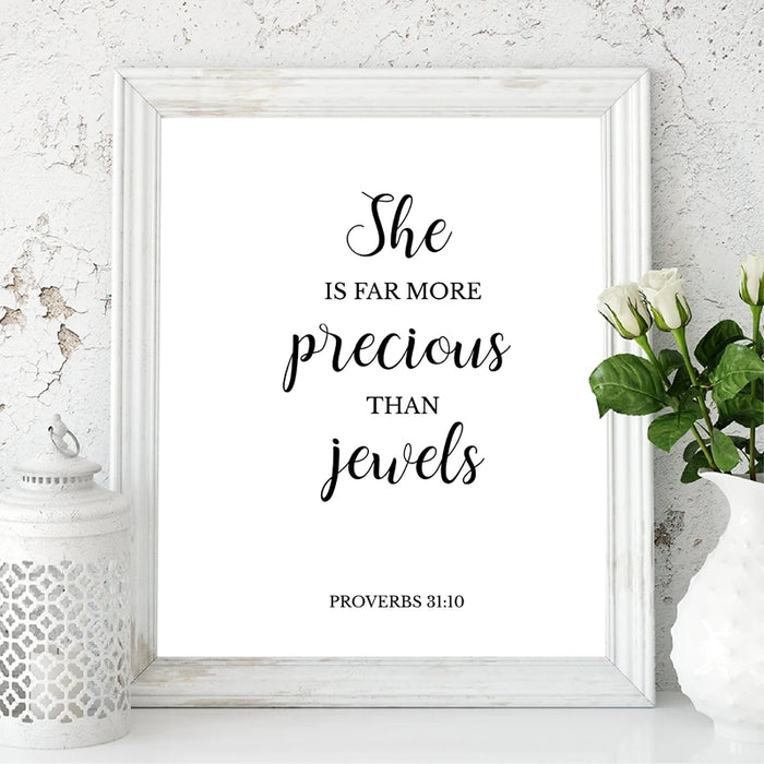 Bible Verses Quote Christian Wall Art Canvas Painting Scripture Psalm Posters and Print Picture Baby Girl Nursery Art Wall Decor