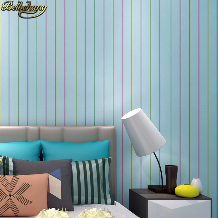 beibehang Simple plain non-woven self-adhesive wallpaper warm living room study bedroom TV background wall paper papel de parede