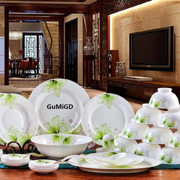 GUCI 56 PIECES tableware skull dishes disc  sets Jingdezhen ceramics authentic dishes wedding gifts