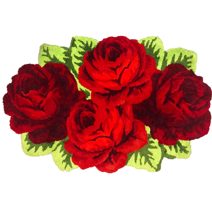 Red Rose Carpet for Livingroom/Bedroom/Bathroom/Wedding Rug Soft Shaggy Plush Washable Absorbent Microfibers Area Rug Bath Mat