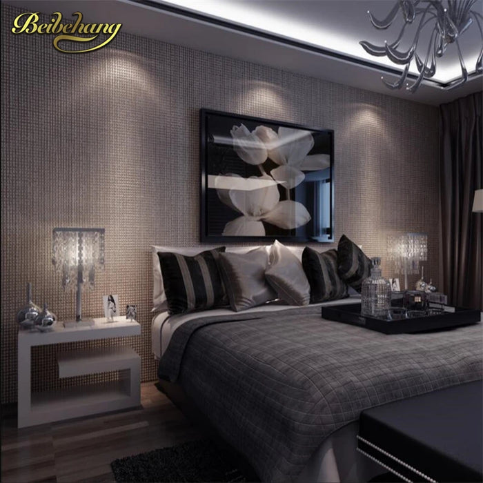 beibehang Plain solid color lattice non woven bedroom living room restaurant TV wall wallpaper study wall paper papel de parede