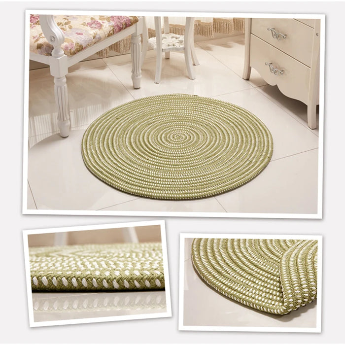 Circle Area Rug for Kid's Bedroom Thicken Hand Woven Round Rug Soft Cozy Non-slip Washable Carpet Durable Absorbent  Living Room