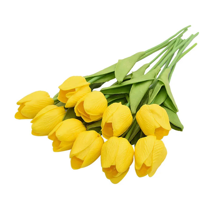 10PCS Tulip Artificial Flower Real Touch Artificial Bouquet PE Fake Flower for Wedding Decoration Flowers Home Garden Decor