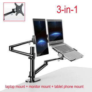 OL-3T 3-in-1 aluminum Multimedia 27" LCD computer monitor desktop stand +17"Laptop mount Stand holder+tablet phone mount bracket