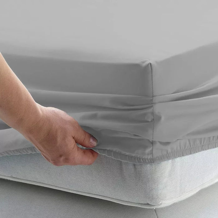 Solid Bed Sheet Fitted Sheet With Elastic Band Plain Bedding King Queen Size Bed Mattress Cover Bedsheet RussiaSize 160x200cm