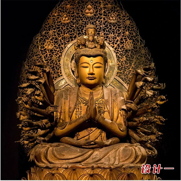 beibehang   Golden Buddha Buddhist Temple Mural Custom Large Living Room Screen Background Wall 3d Wallpaper Stereo Wallpaper