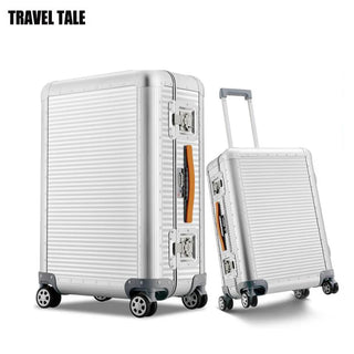 TRAVEL TALE 20" 26 inch 100% Aluminum Suitcase Spinner Hand Luggage Aluminium Travel Trolley Bags