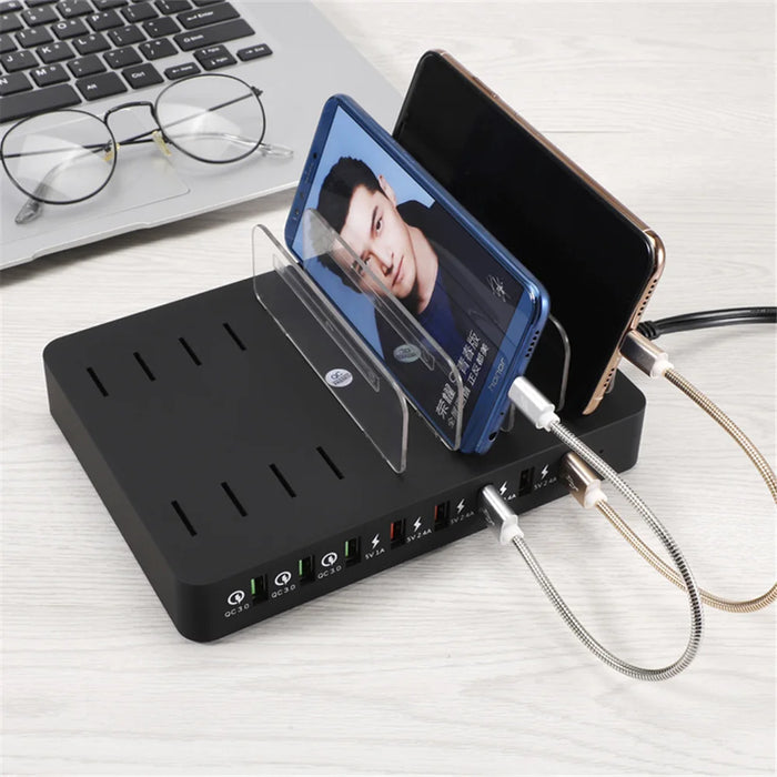 110W 8USB Port Quick Charger 3.0 USB Adapter Multi-port Smart Fast Charging for Mobile Phone Tablet Family Office Travel Charger