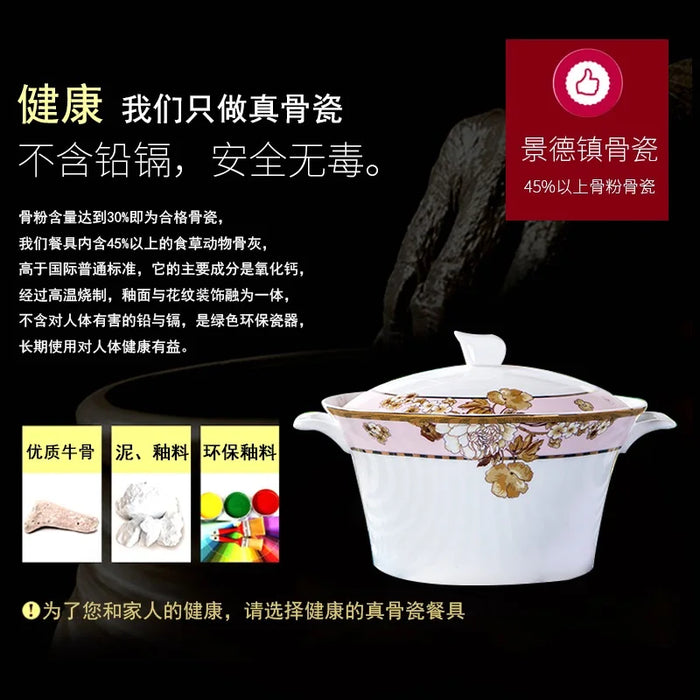 Jingdezhen ceramic bone porcelain tableware sets gift dishes  spoons porcelain bowls bowls