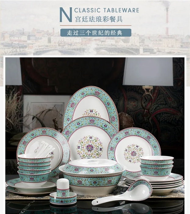 Jingdezhen GUCI ceramic tableware suit 56  enamel color bowls with high grade business conference gift real estate gift