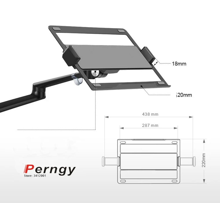 UP-88A Multifunction 3in1 Computer Floor Stand forLaptop/Tablet PC/Smartphone Holder Height/Angle Adjustable with Mouse Tray