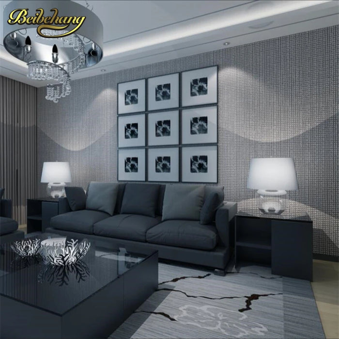 beibehang Plain solid color lattice non woven bedroom living room restaurant TV wall wallpaper study wall paper papel de parede