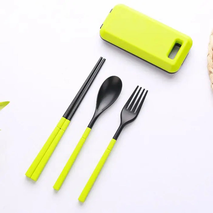 Free Shipping 3pcs/set Portable Tableware Sets With Folding Combination Bento Tableware Kitchen Tools SN1306