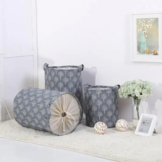 Waterproof Canvas Laundry Hamper Bag Tree Pattern Clothes Storage Baskets Home clothes barrel kids toy storage laundry basket