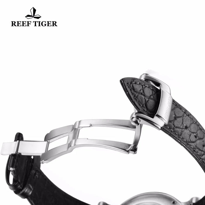 New Reef Tiger/RT Watches Business Watches Mens Luxury Brand Automatic Date Watch Genuine Alligator Leather Watches RGA823