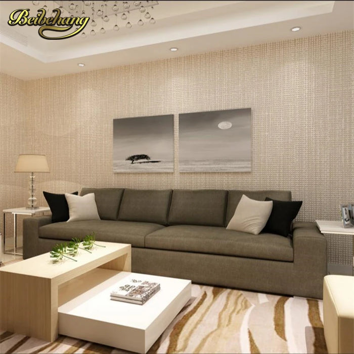 beibehang Plain solid color lattice non woven bedroom living room restaurant TV wall wallpaper study wall paper papel de parede