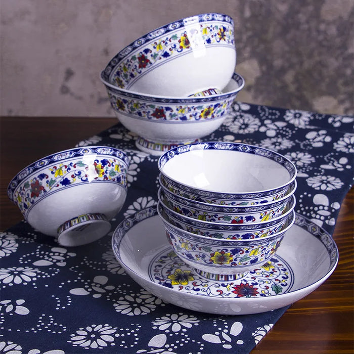 Guci 60 Pieces High-grade Jingdezhen Ceramic  Tableware Set Blue and White Gift Bone Porcelain Tableware