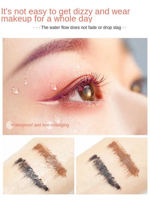 TT Color Mascara Female Waterproof Long Natural Curling Lengthened Encryption Long-Lasting Smudge-Free Brown