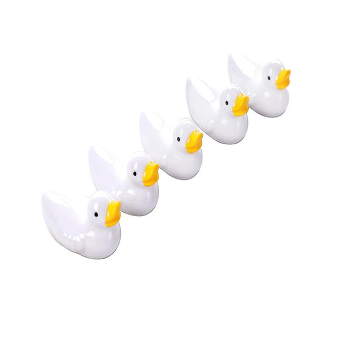 6pcs/set Lovely Duckling Chopstick Holder Set Support Fork Coffee Spoon Mini Creative Dish Dinnerware Duck Stand Kithchen Tools