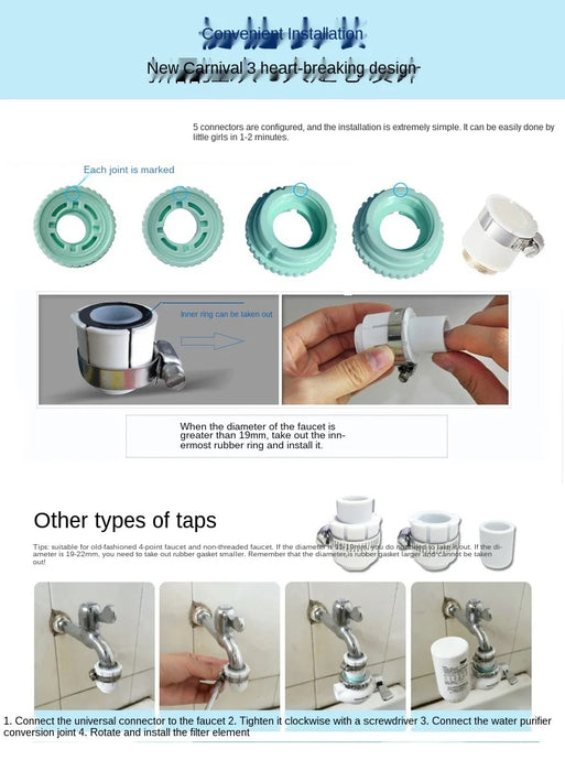 zq Water Purifier Household Kitchen Faucet Filter Tap Water Purifier Water Filter