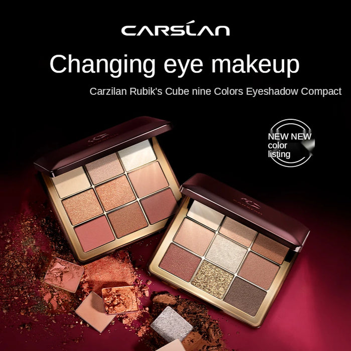 TT CARSLAN Nine-Color Eye Shadow Plate Glitter Matte Shimmer Waterproof Non-Liquid Earth Color Sequins Bling Flash